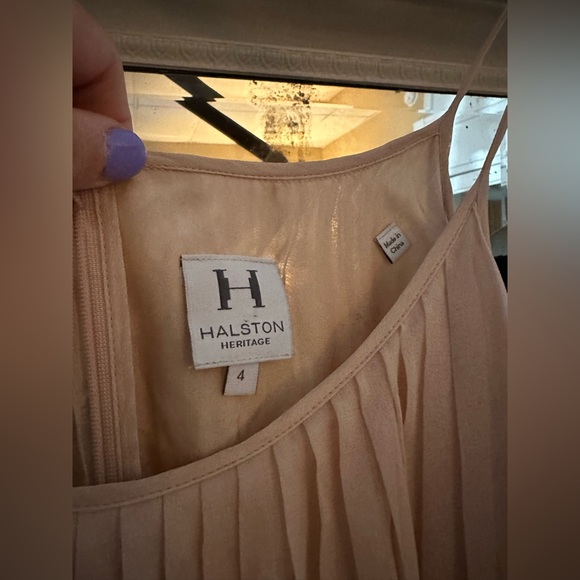 Halston Heritage Pleated Floor Length Gown - Picture 2 of 7